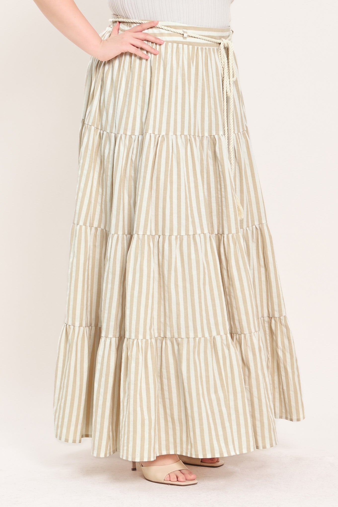 Hamptons Weekend Woven Long Ruffled Skirt