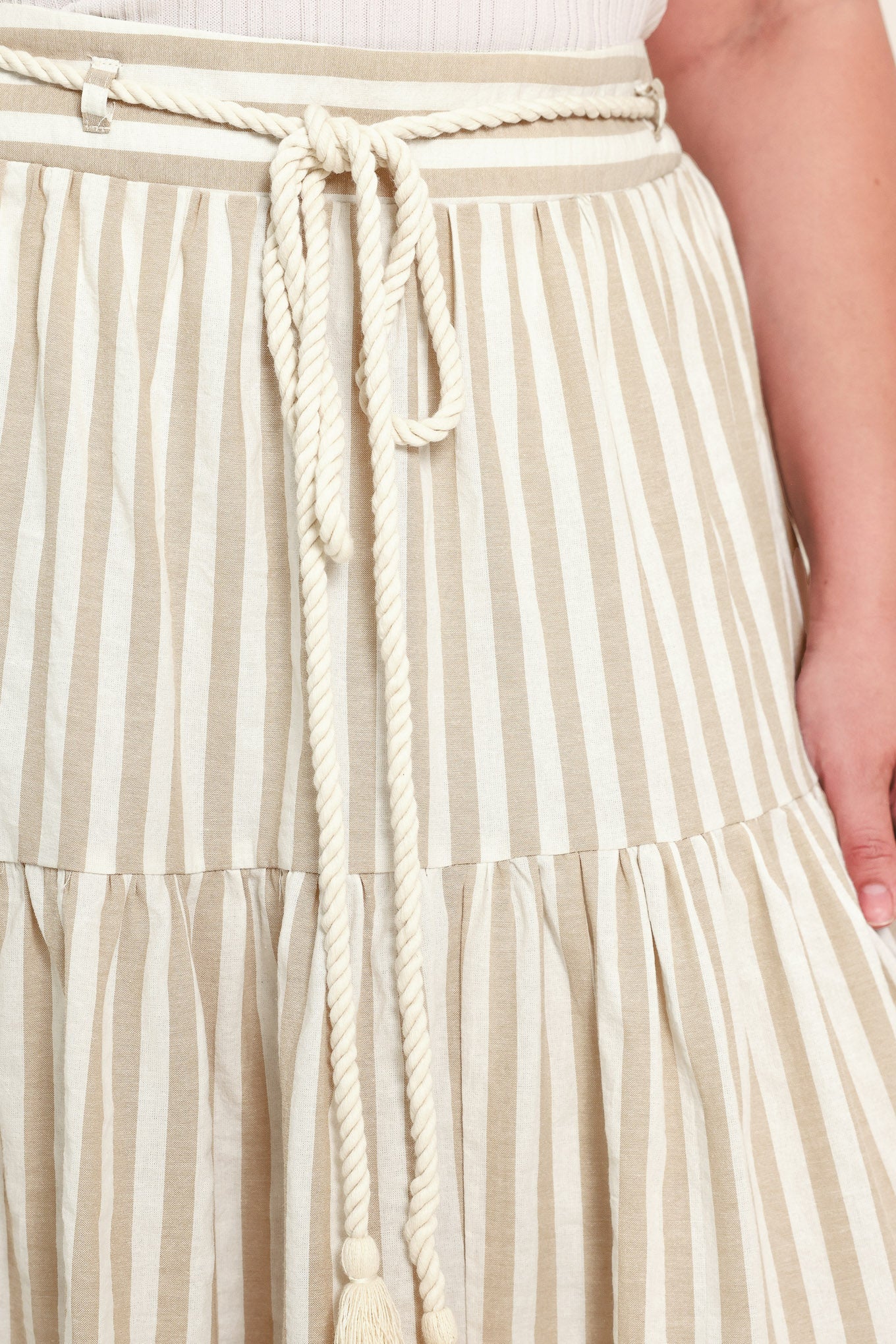 Hamptons Weekend Woven Long Ruffled Skirt