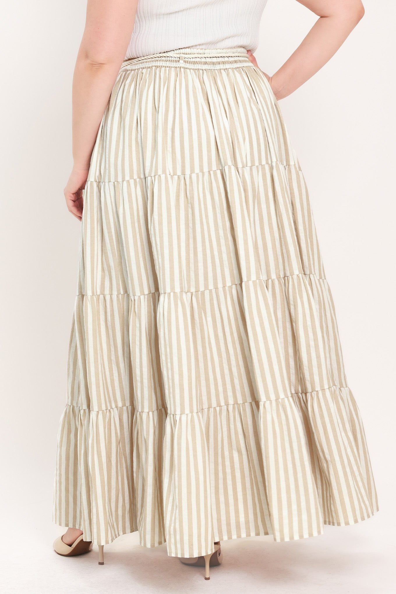 Hamptons Weekend Woven Long Ruffled Skirt
