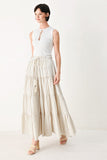 Hamptons Weekend Woven Long Ruffled Skirt