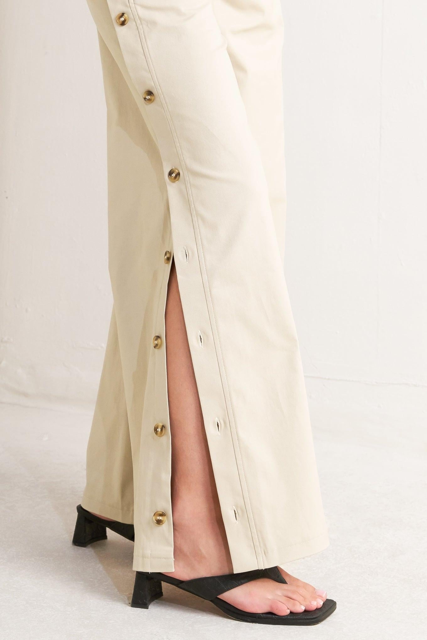 Beige Woven Pants