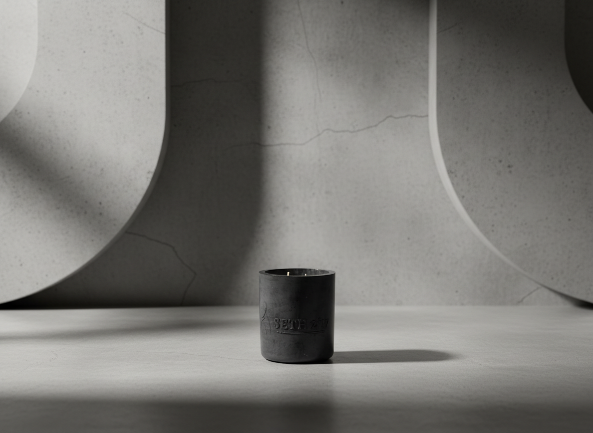 Noir Concrete Candle – Available in Tuxedo°, Cozy°, and Sweet Flame° 60-hour burn time | Refillable forever