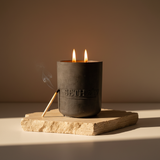 Noir Concrete Candle – Available in Tuxedo°, Cozy°, and Sweet Flame° 60-hour burn time | Refillable forever