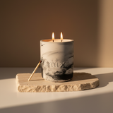 Marble Concrete Candle – Available in Tuxedo°, Cozy°, and Sweet Flame° 60-hour burn time | Refillable forever