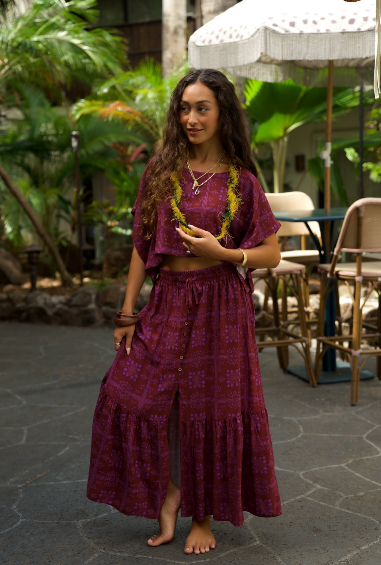 Mango Sunset Hina Hawaiian Resort Blouse