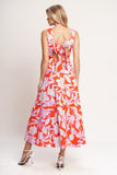 100% Cotton Palm Romance Midi Resort Dress
