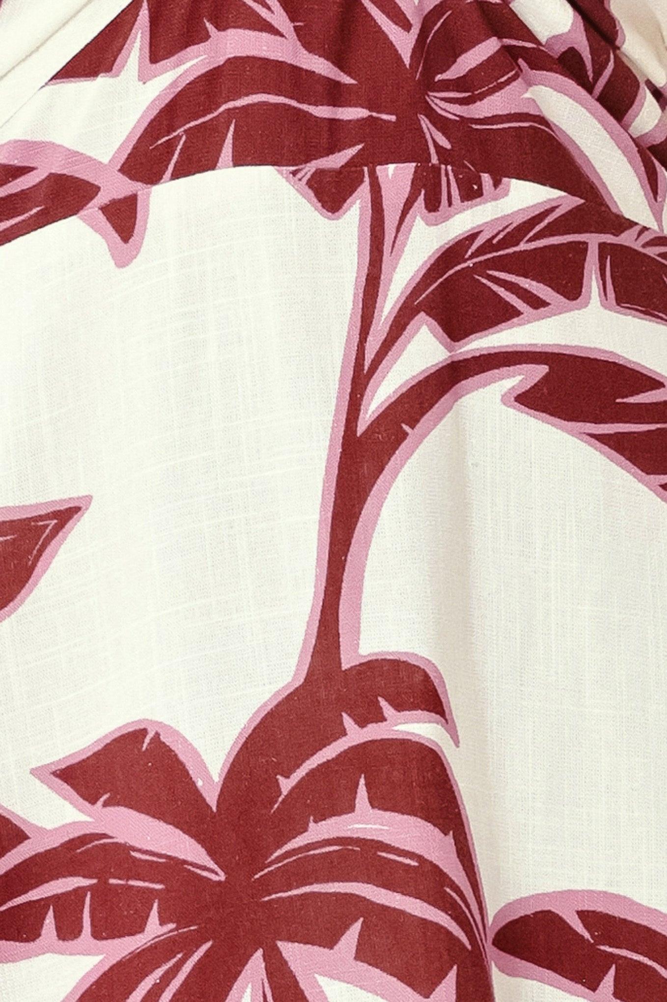 Palm Tree Tropical Vacation Midi Dress