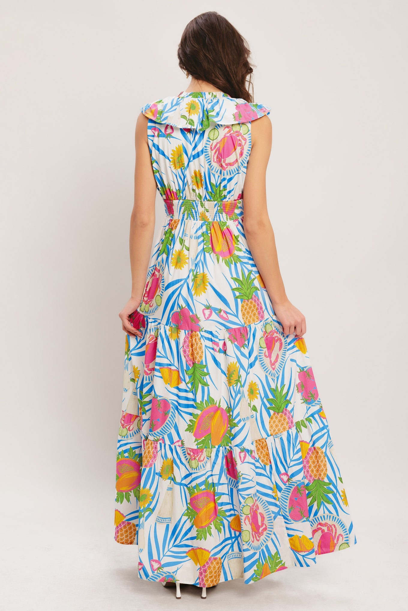 Tropical Pineapple Resort Vacation Maxi Dress