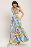 Tropical Pineapple Resort Vacation Maxi Dress
