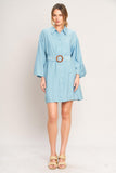 AZURE Woven Mini Dress Full Sleeves