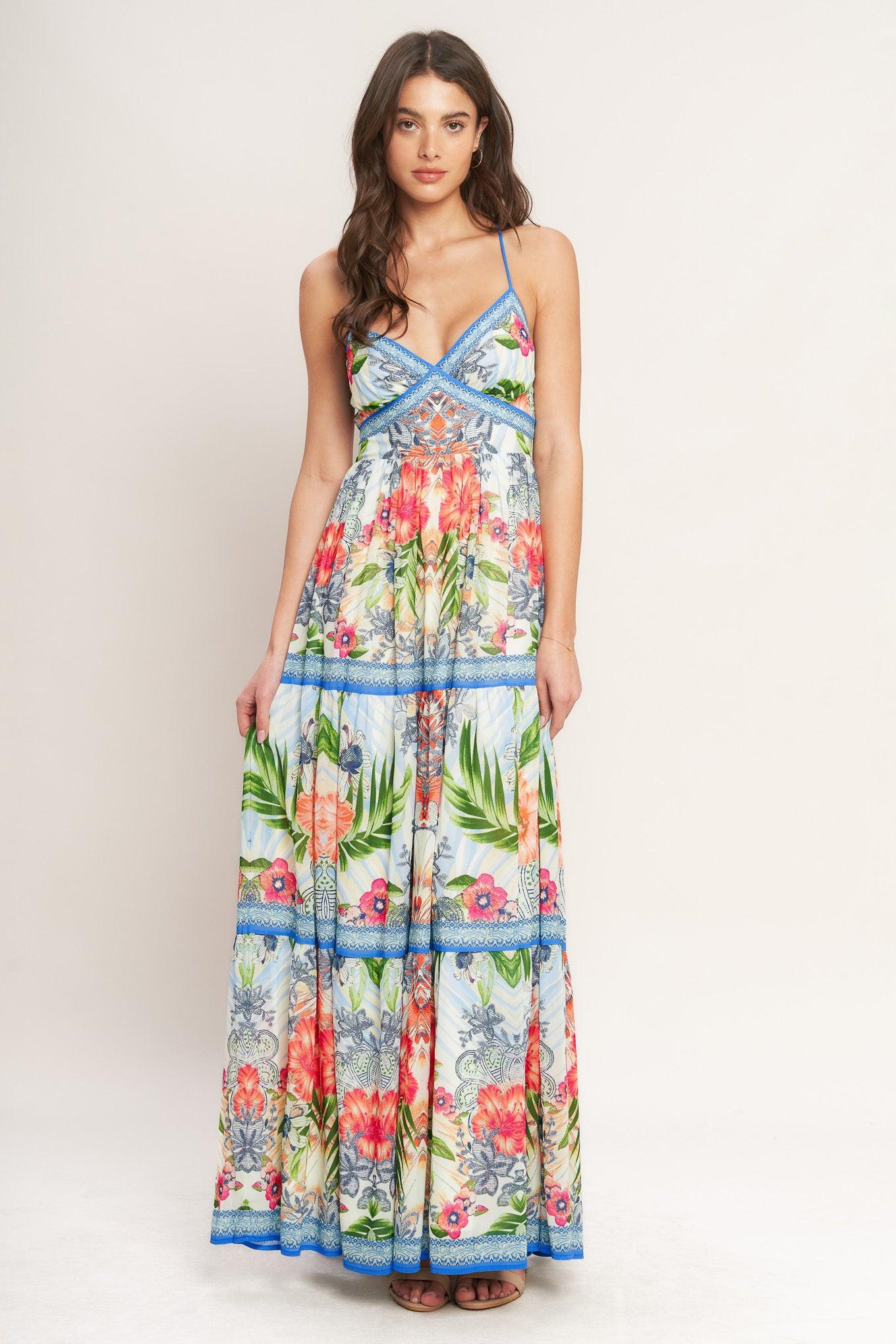 Botanical Woven Resort Maxi Dress