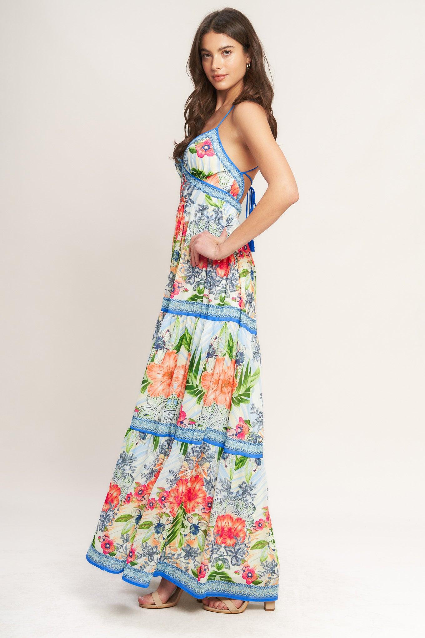 Botanical Woven Resort Maxi Dress