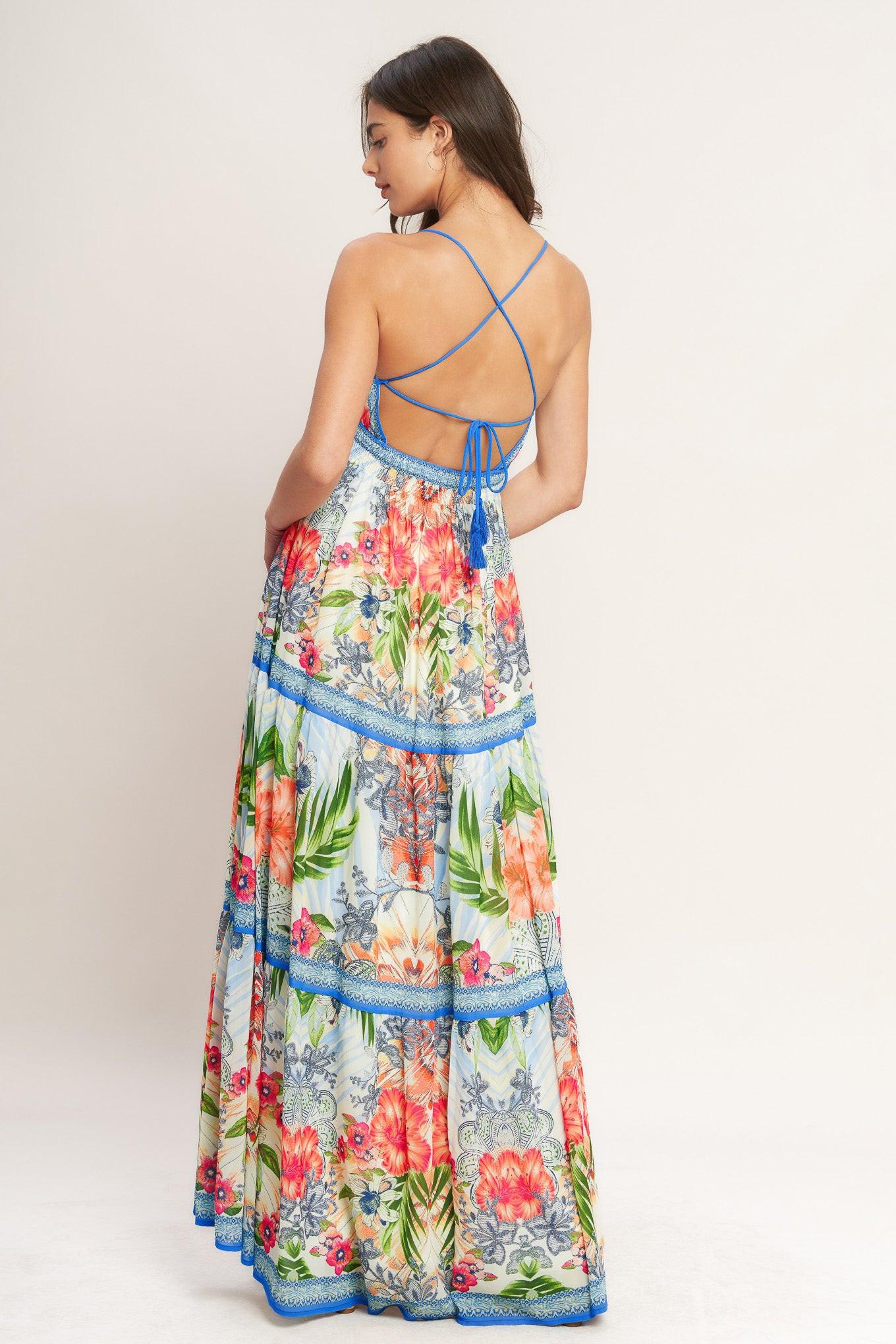 Botanical Woven Resort Maxi Dress