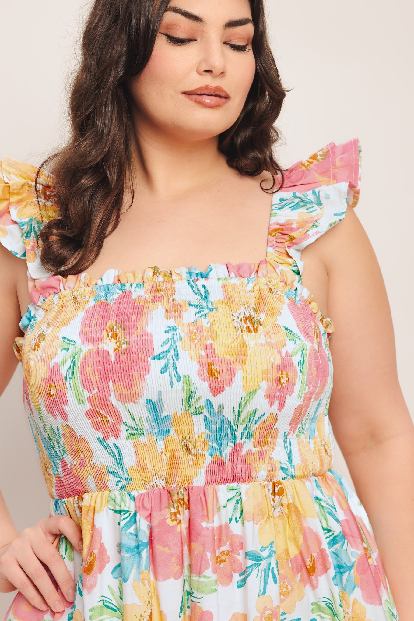 100% Cotton Soft Sunshine Woven Midi Summer Dress