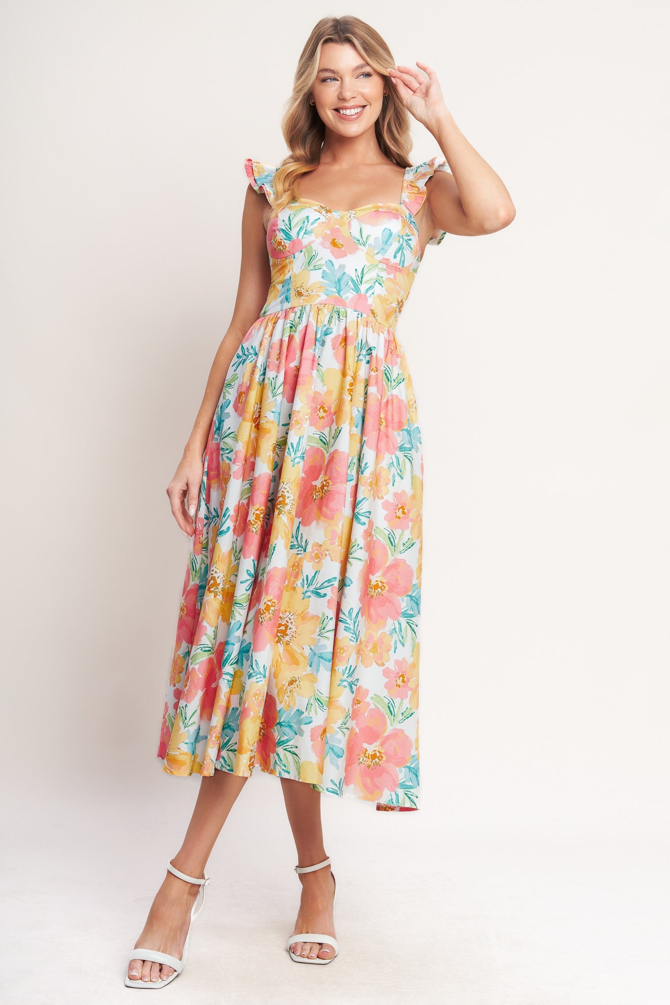 100% Cotton Soft Sunshine Woven Midi Summer Dress
