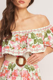 Ruffle Off Shoulder Maxi Dress - 100% Cotton