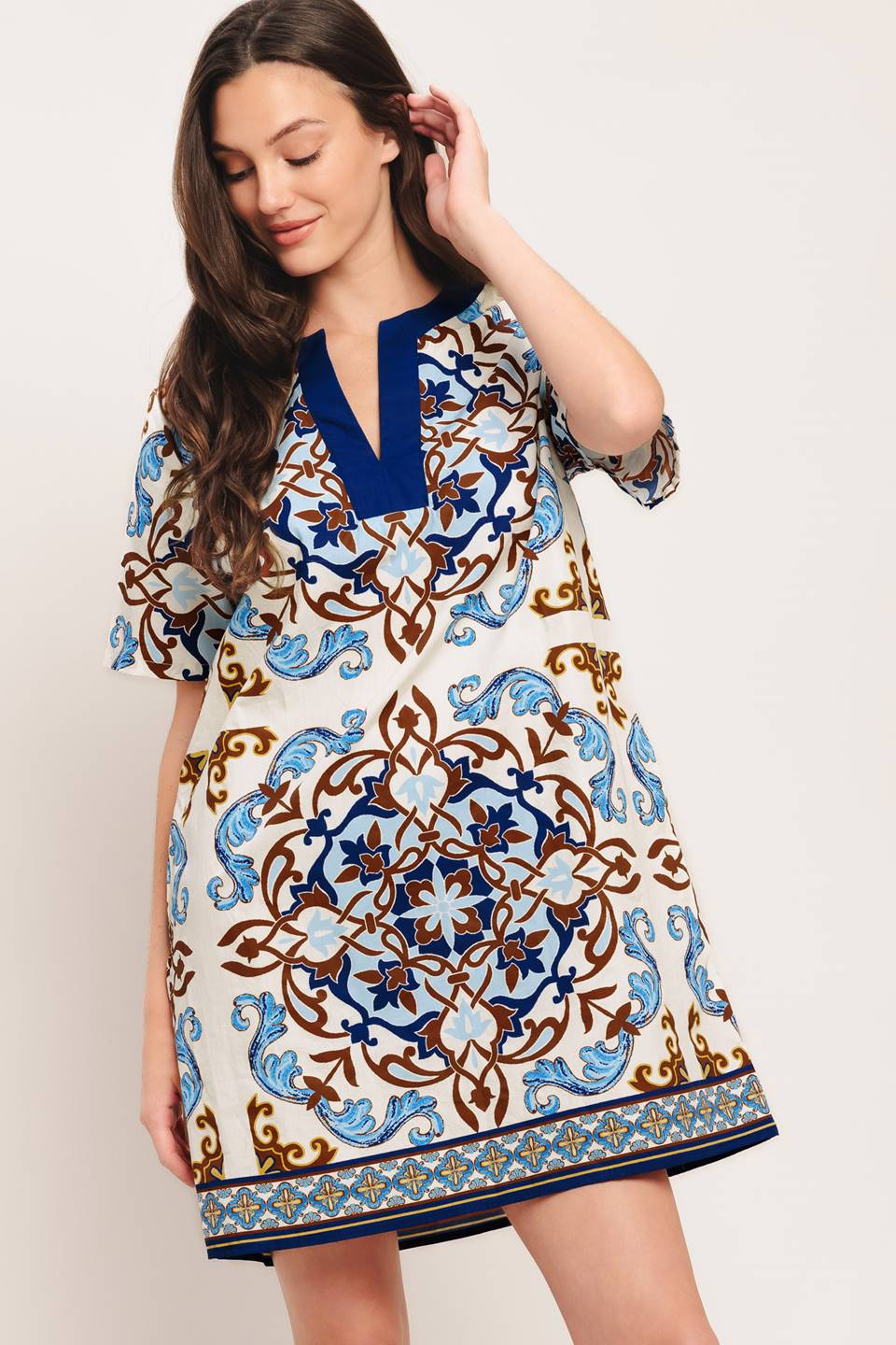 Mediterranean Soul Woven Mini Dress