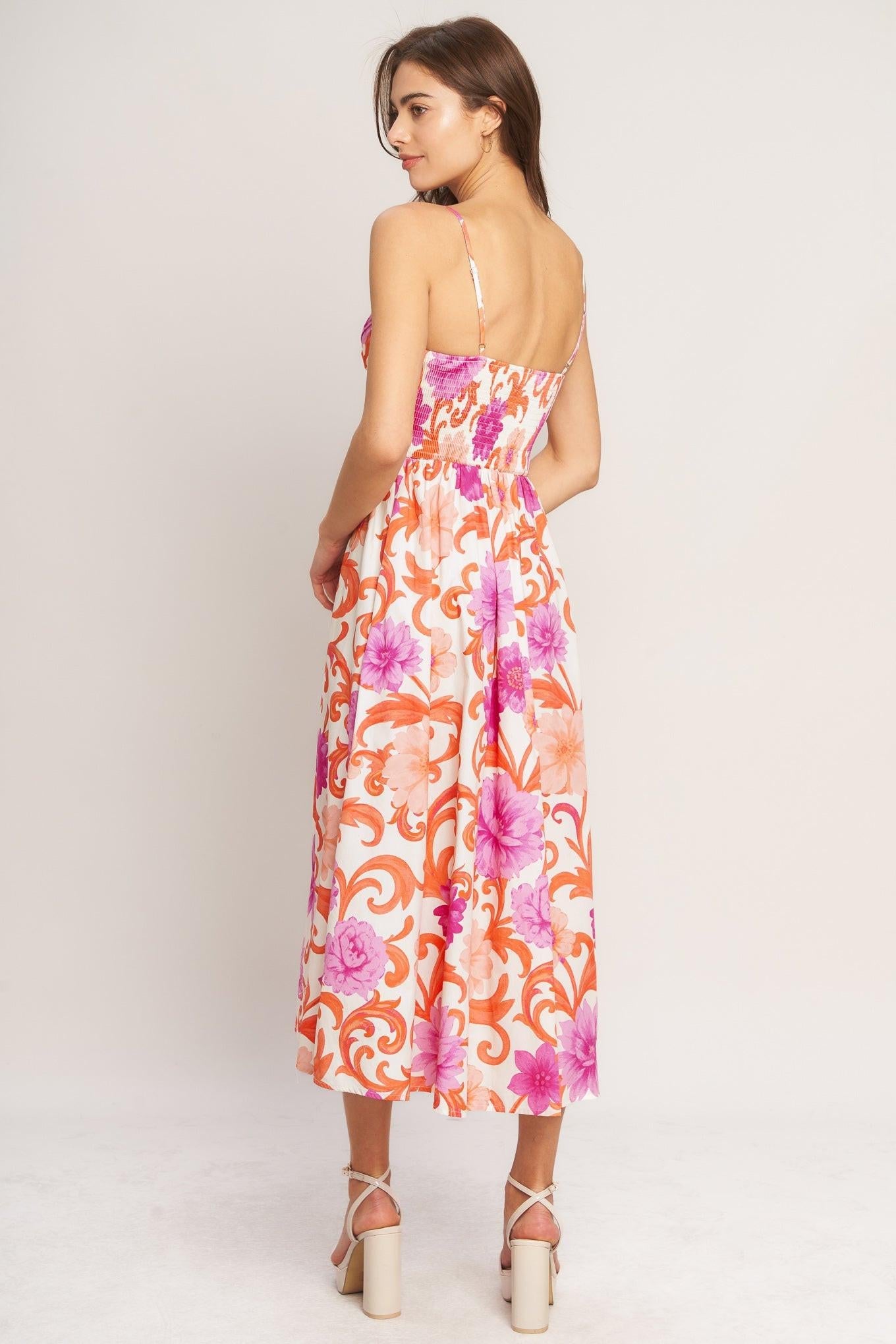 Floral Blooms Midi Spring & Summer Dress