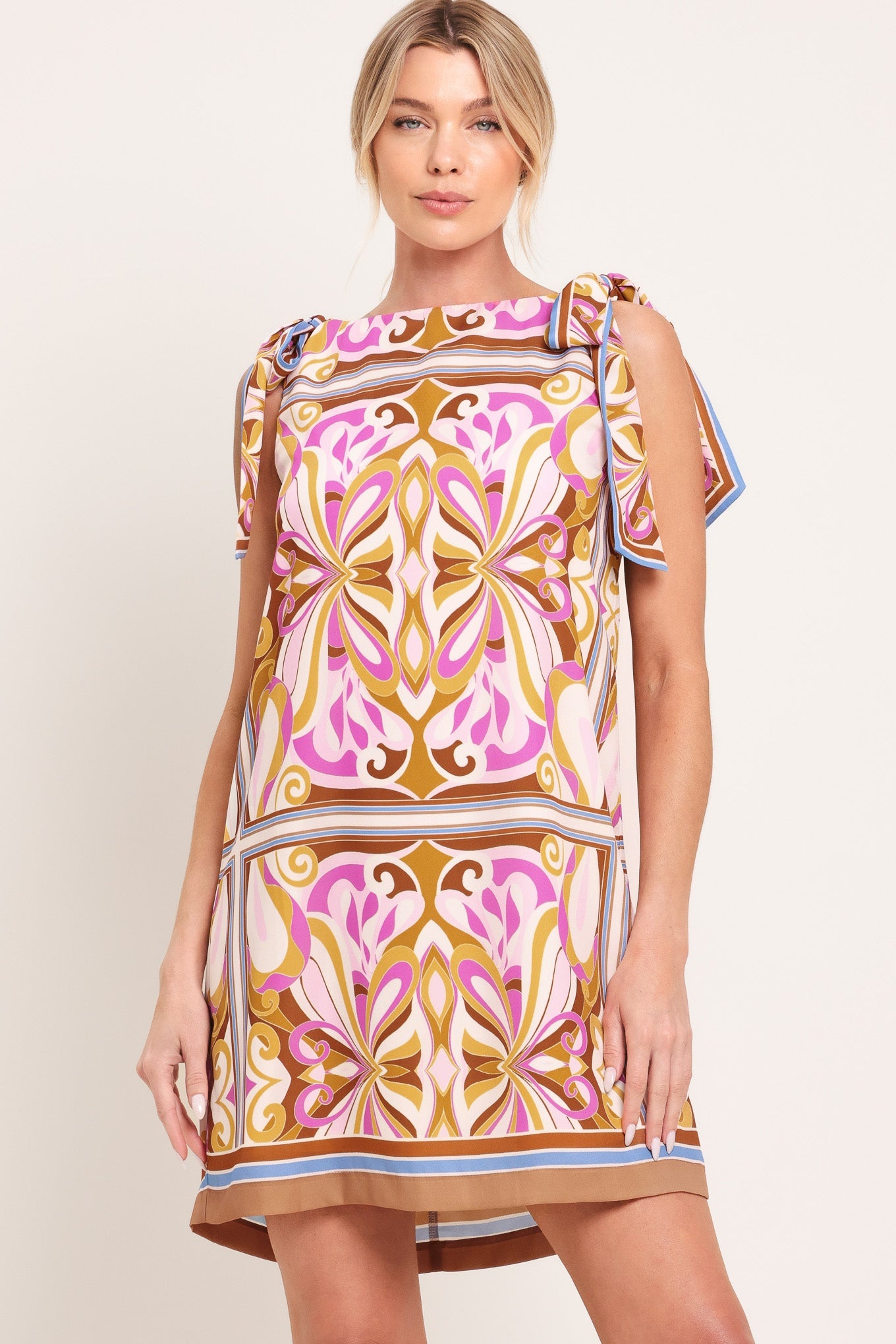 GOLDEN PSYCHE Resort WOVEN MINI DRESS