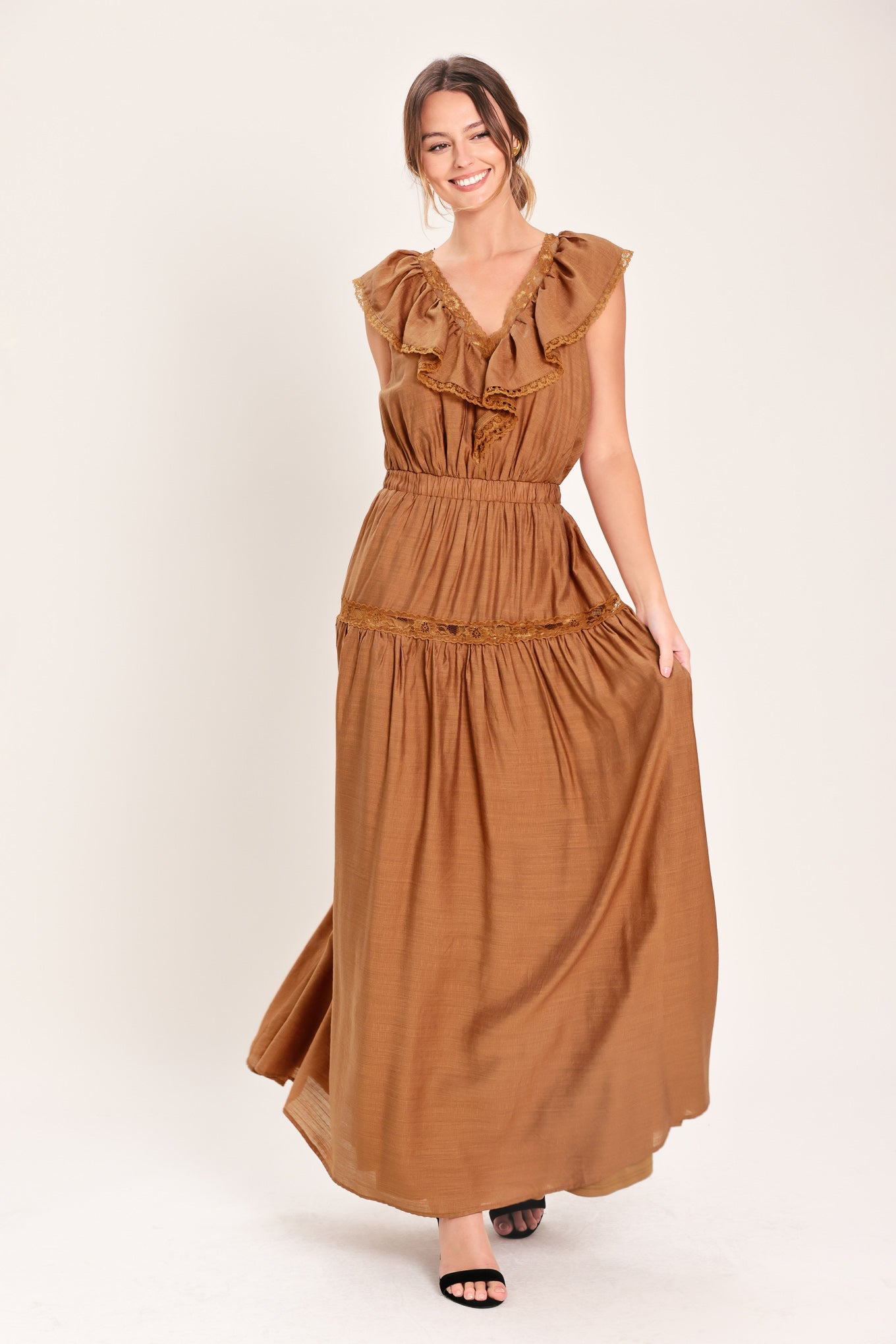 Camel Maxi Resort Dress