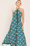 Tropical Midi Dress Halter Top