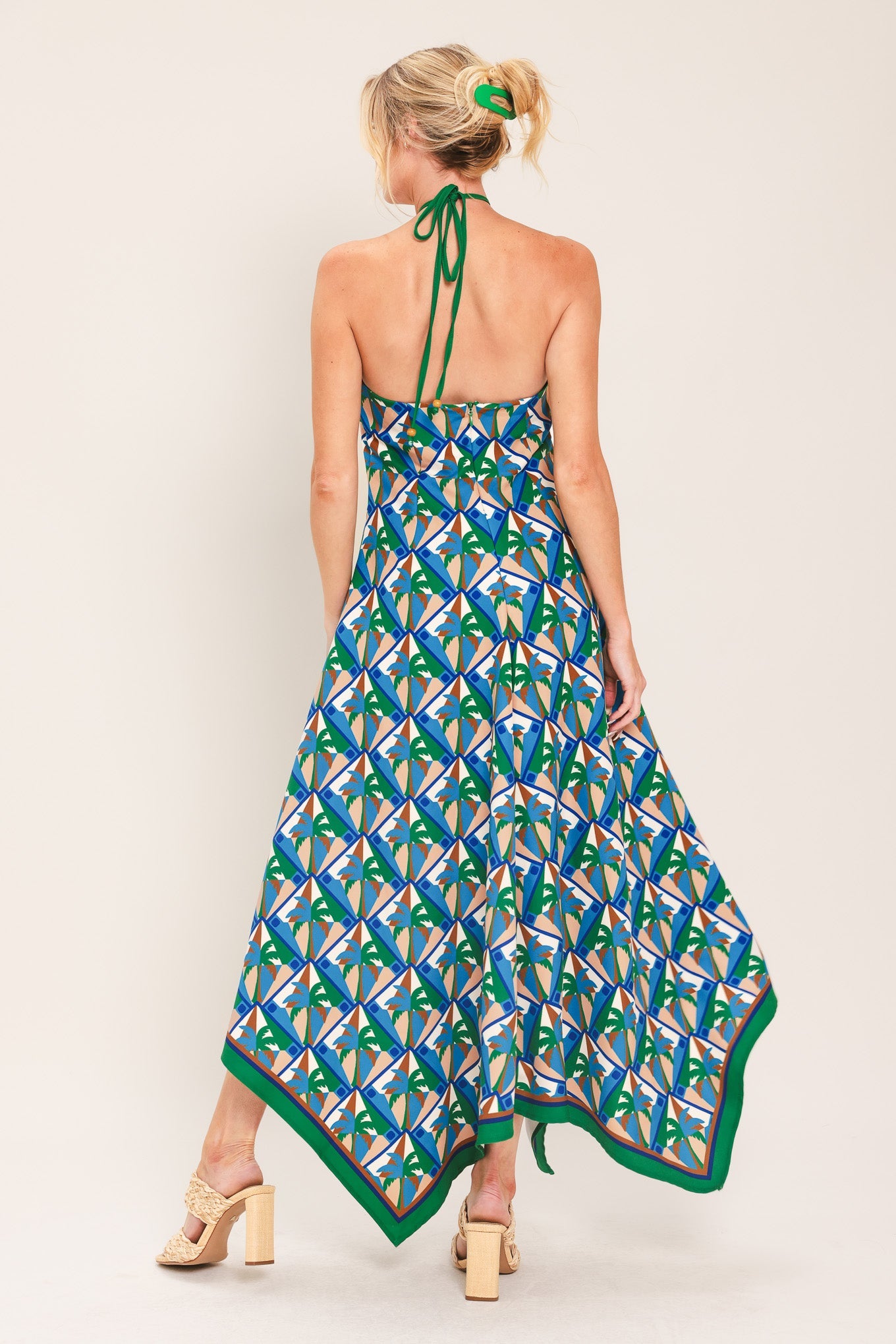 Tropical Midi Dress Halter Top