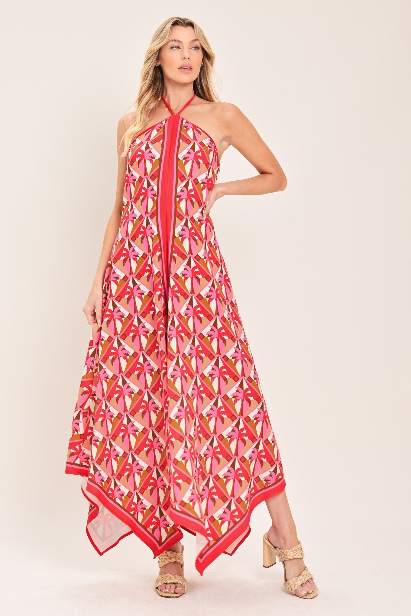 Tropical Midi Dress Halter Top