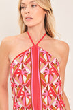 Tropical Midi Dress Halter Top