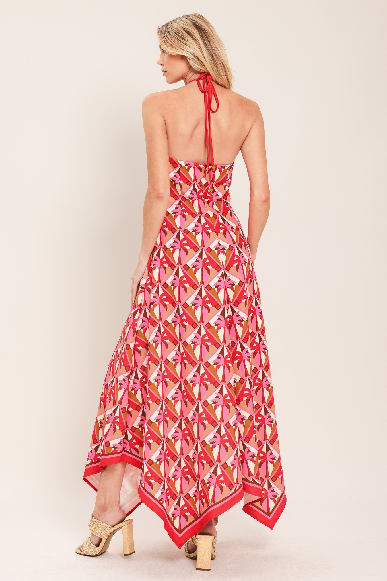 Tropical Midi Dress Halter Top