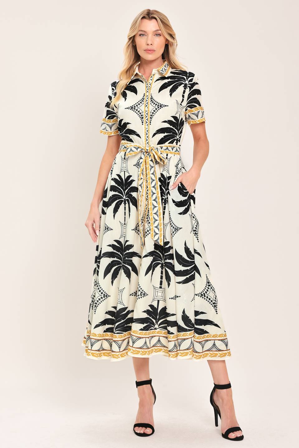 Monaco Moonlight Woven Shirt Midi Resort Dress