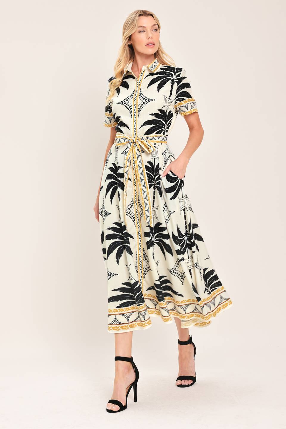 Monaco Moonlight Woven Shirt Midi Resort Dress