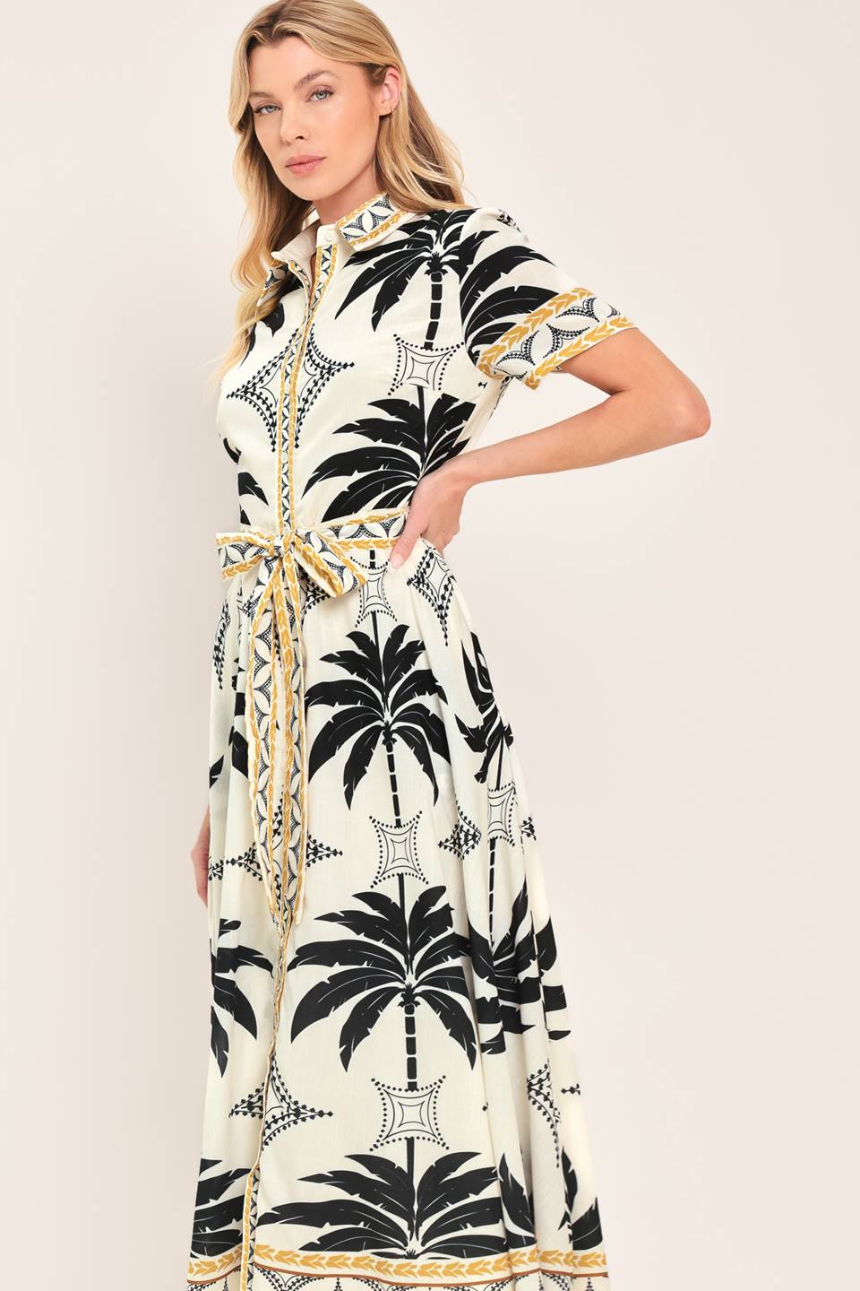 Monaco Moonlight Woven Shirt Midi Resort Dress