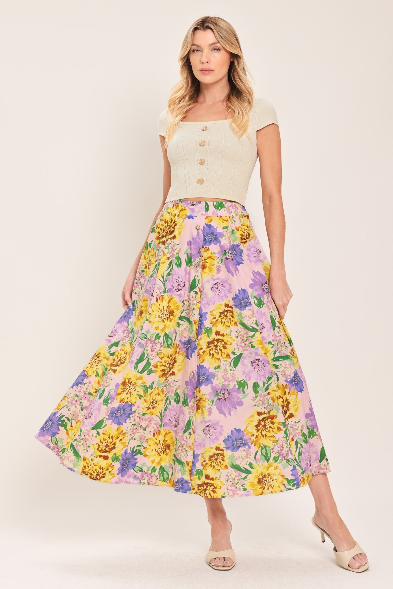 BLOSSOM MARKET WOVEN FULL SKIRT