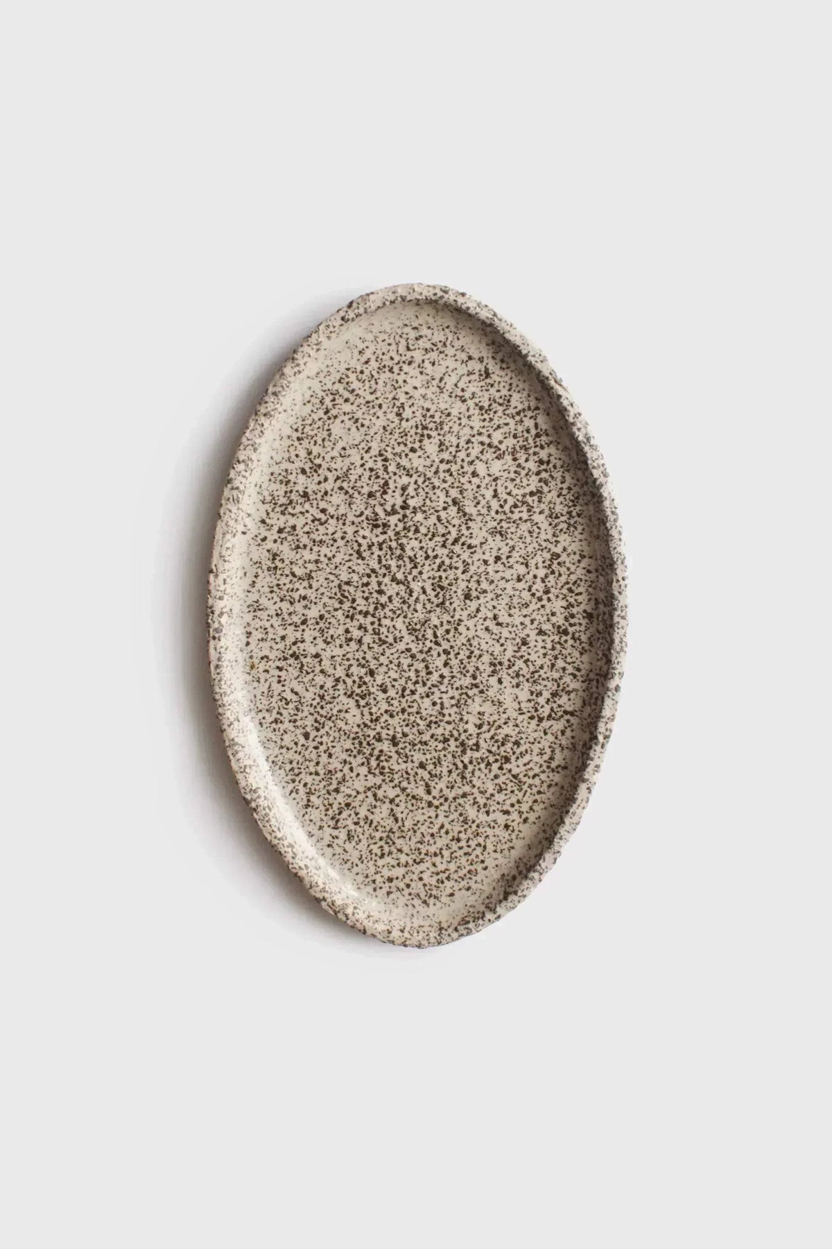 Handmade Stoneware Oval Large Serving Platter "Oats"