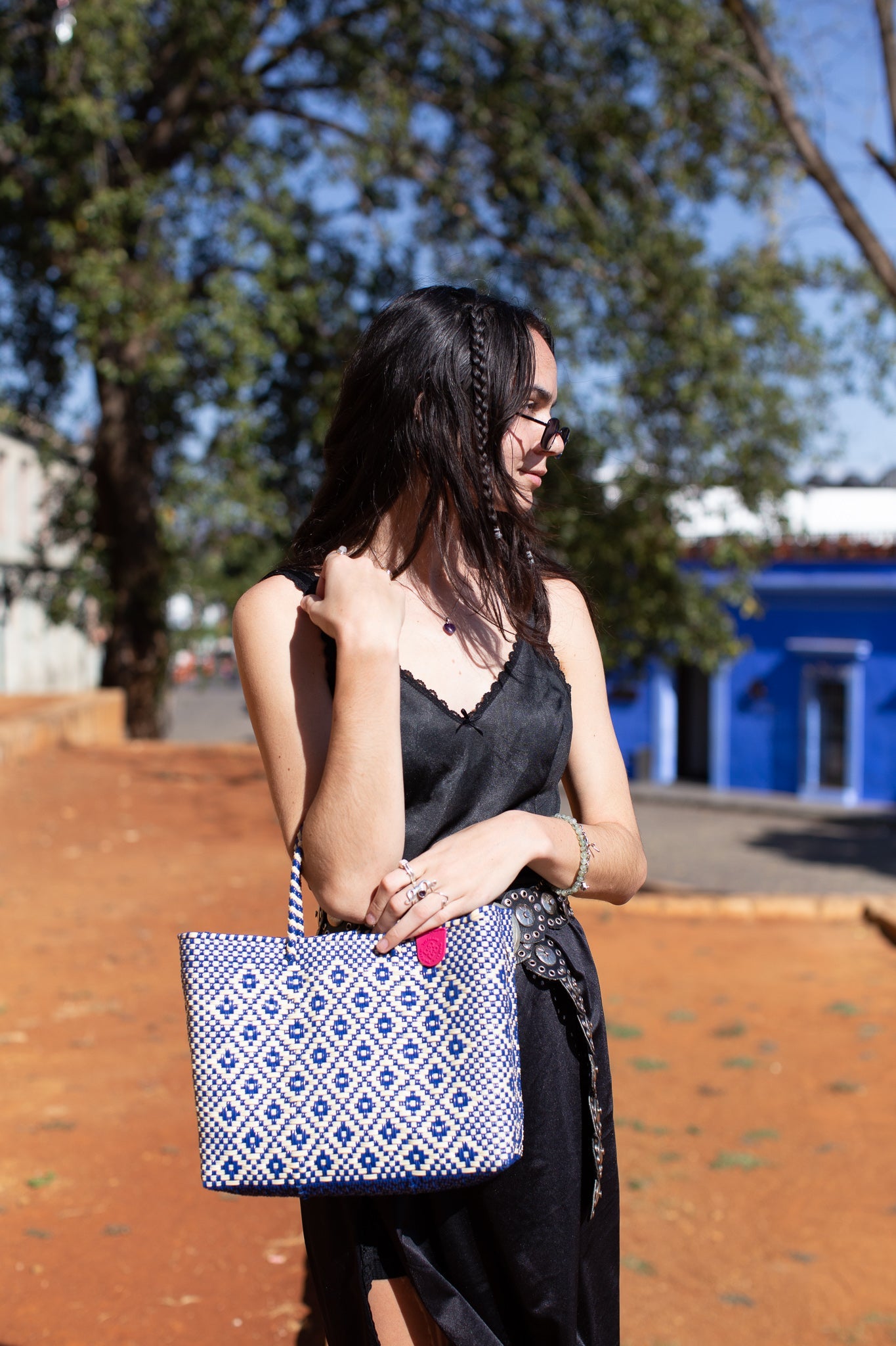 Mixte Medium Woven Resort Crossbody Bag Artisan Handmade