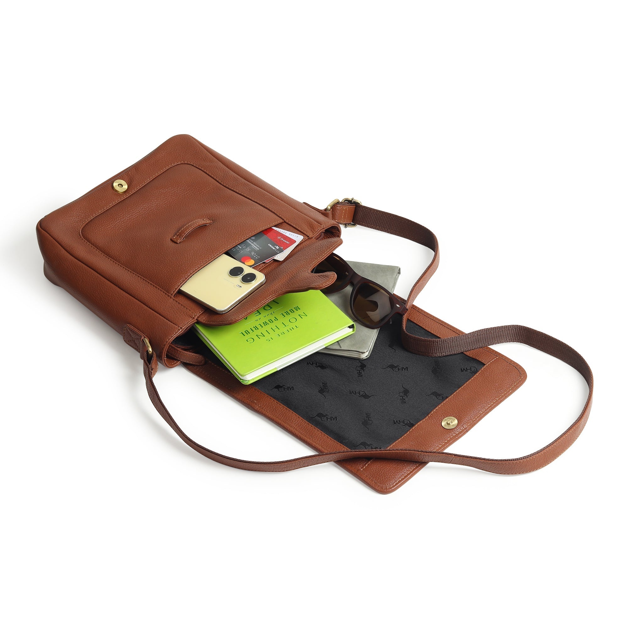 Leather Crossbody Bag for Travel Work - Artisan Handcrafted