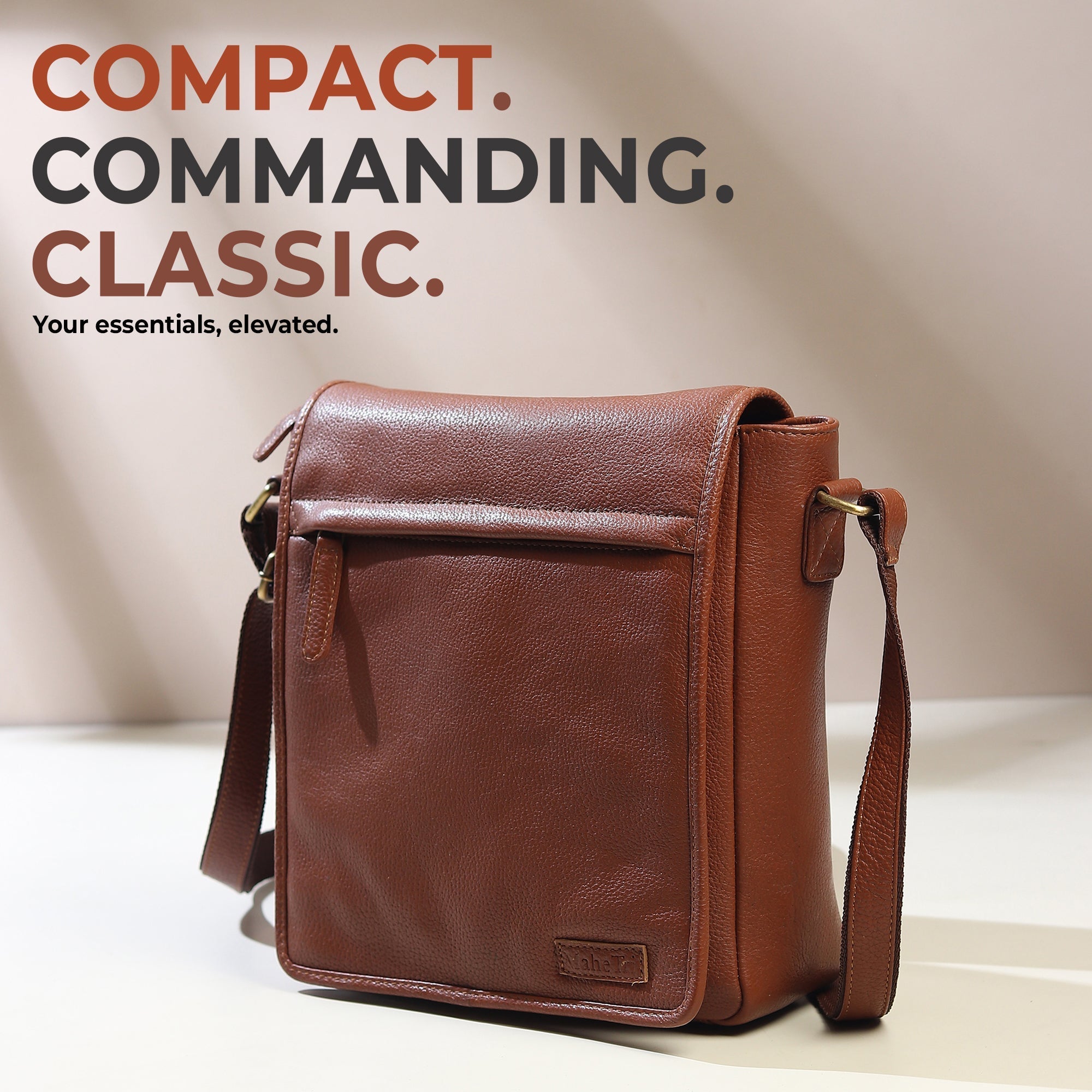 Leather Crossbody Bag for Travel Work - Artisan Handcrafted