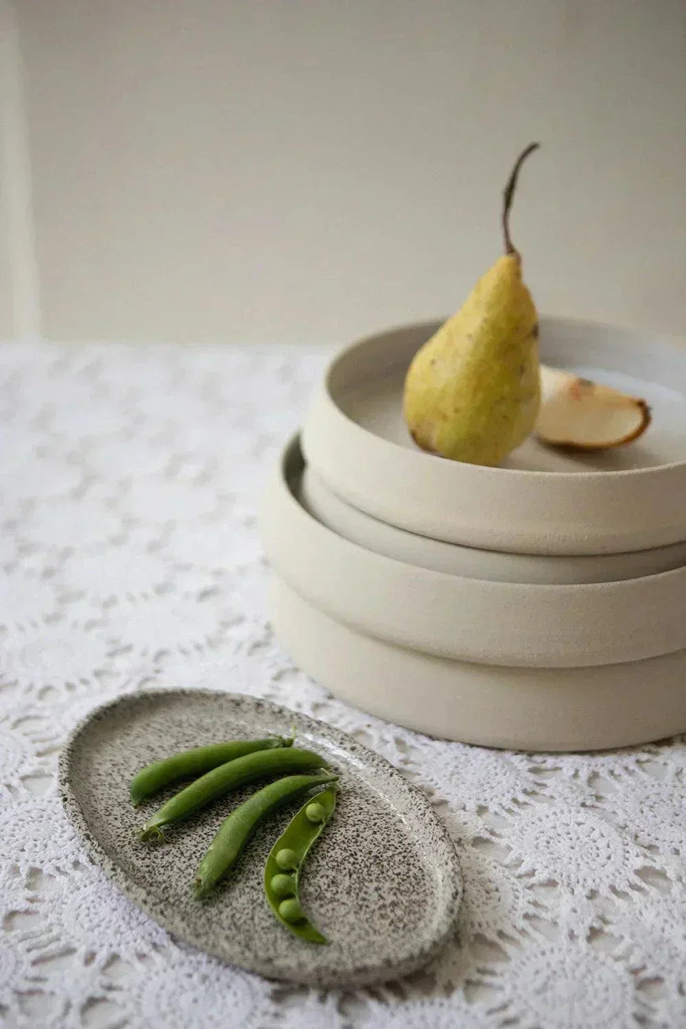 Handmade Stoneware Oval Large Serving Platter "Oats"