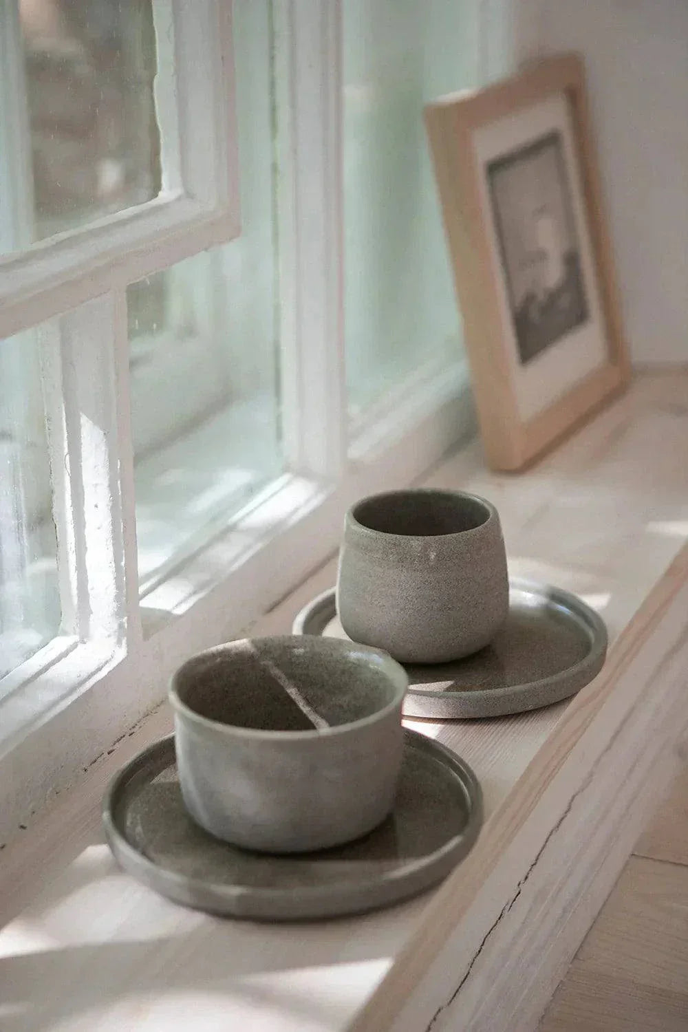 Handmade Stoneware Coffee Cup Concrete