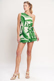 Tropical Leaf Resort Skort Romper