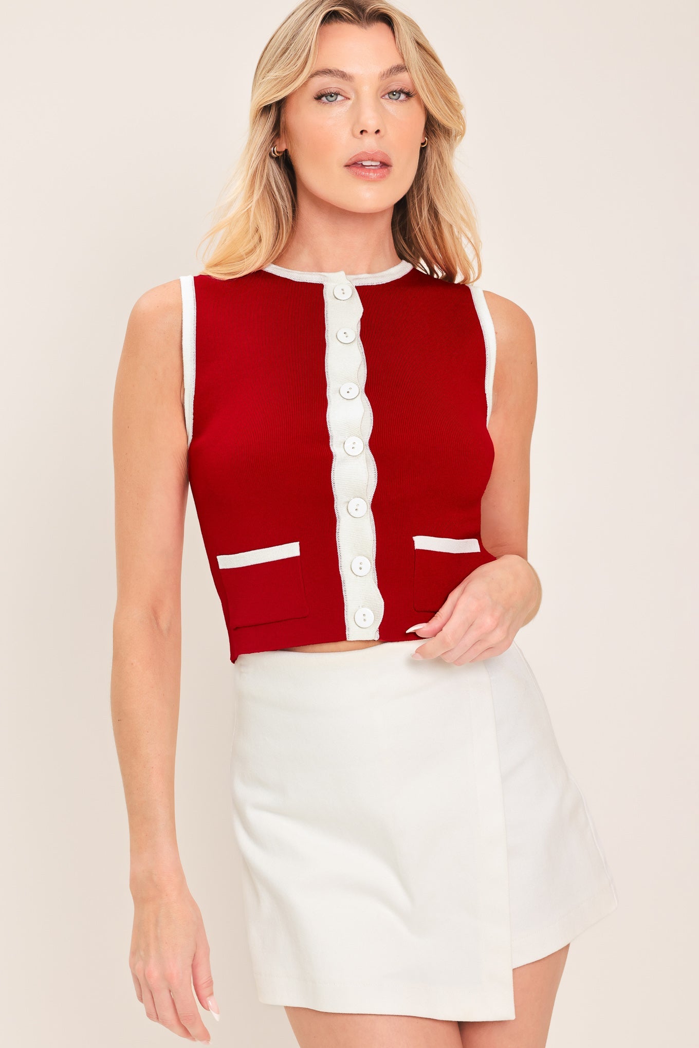 Sweater Knit Sleeveless Top