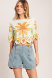 Island Woven Vacation Crop Top