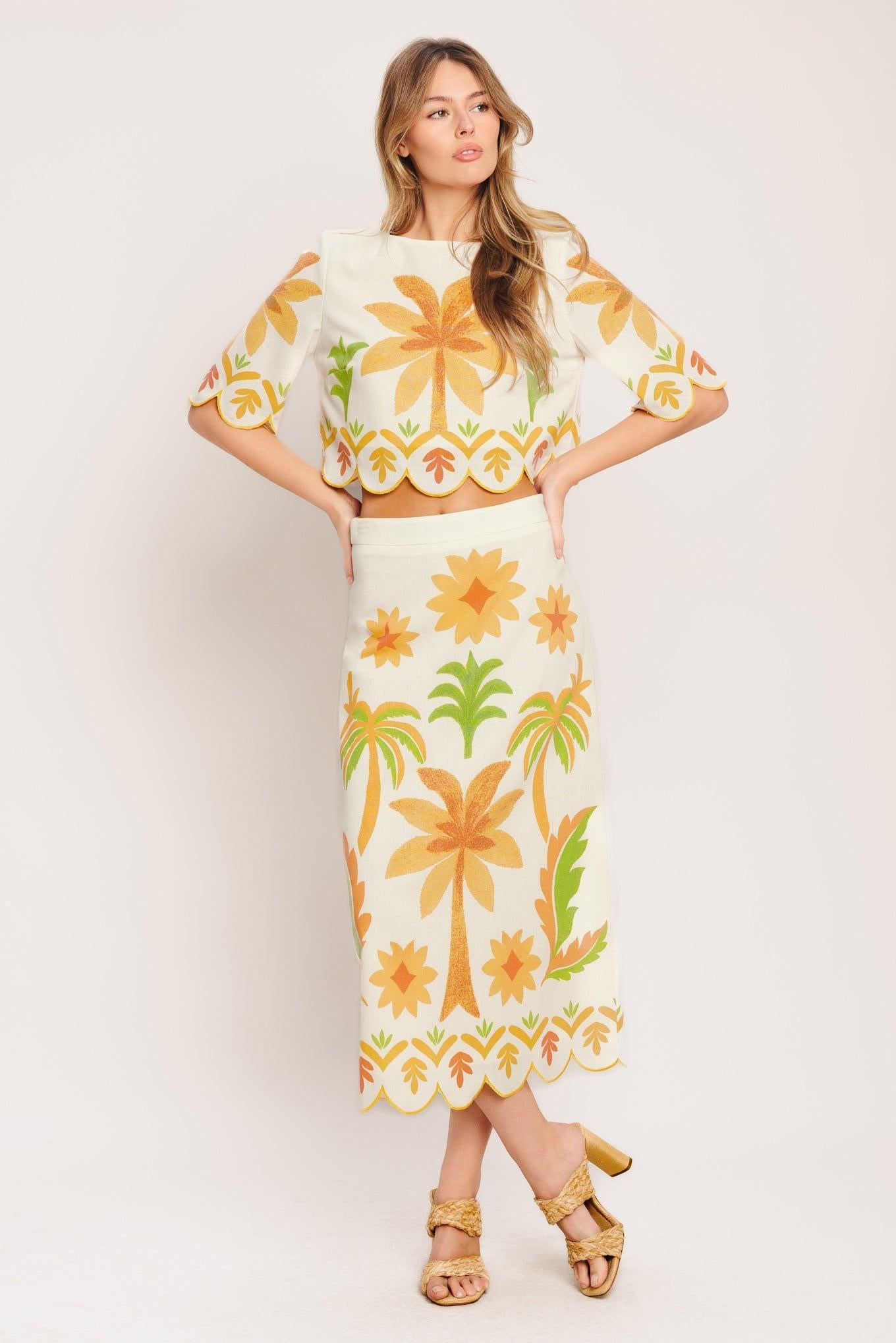Island Woven Vacation Crop Top