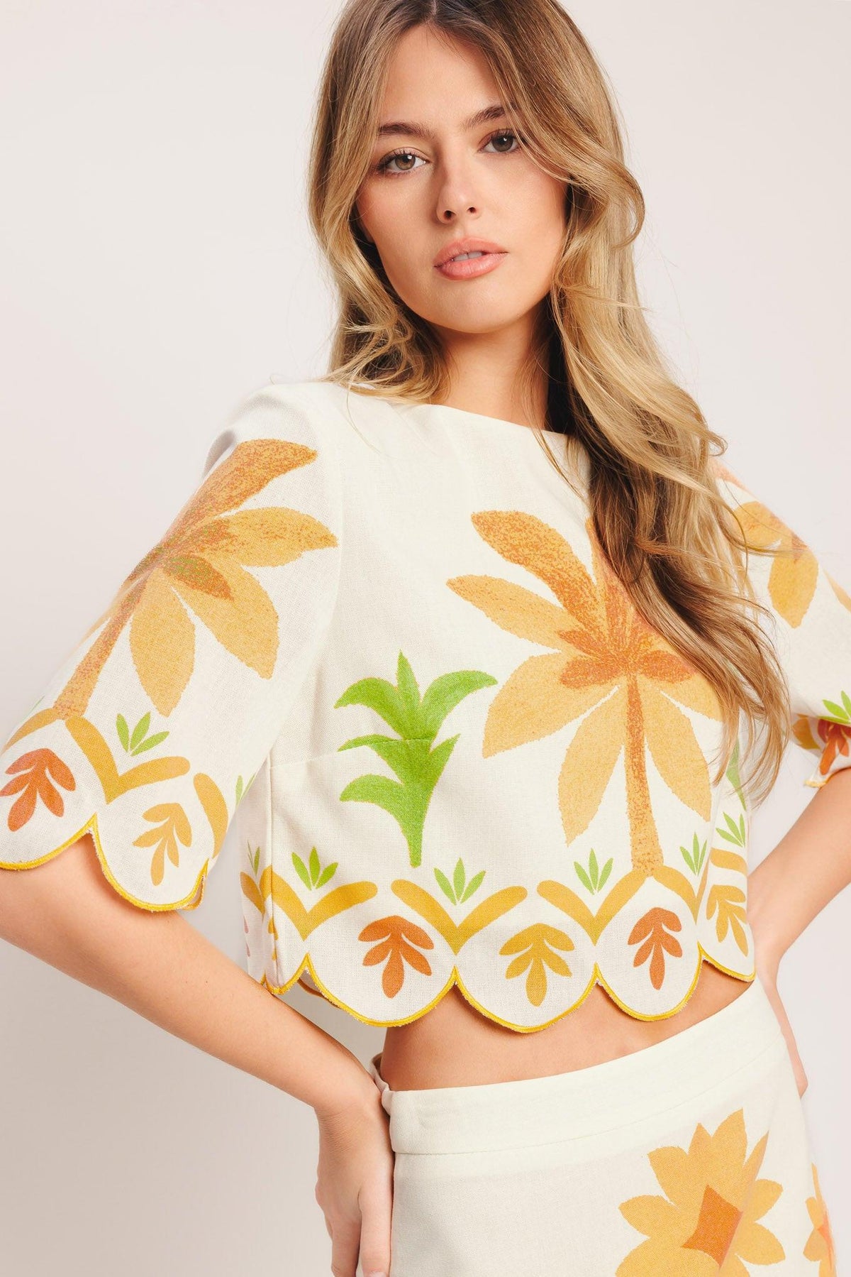 Island Woven Vacation Crop Top