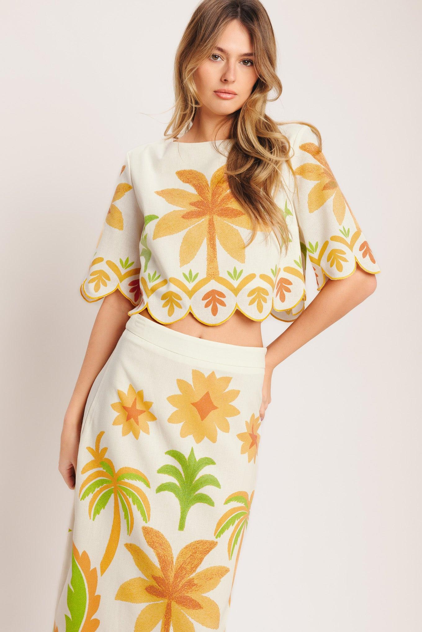 Island Woven Vacation Crop Top