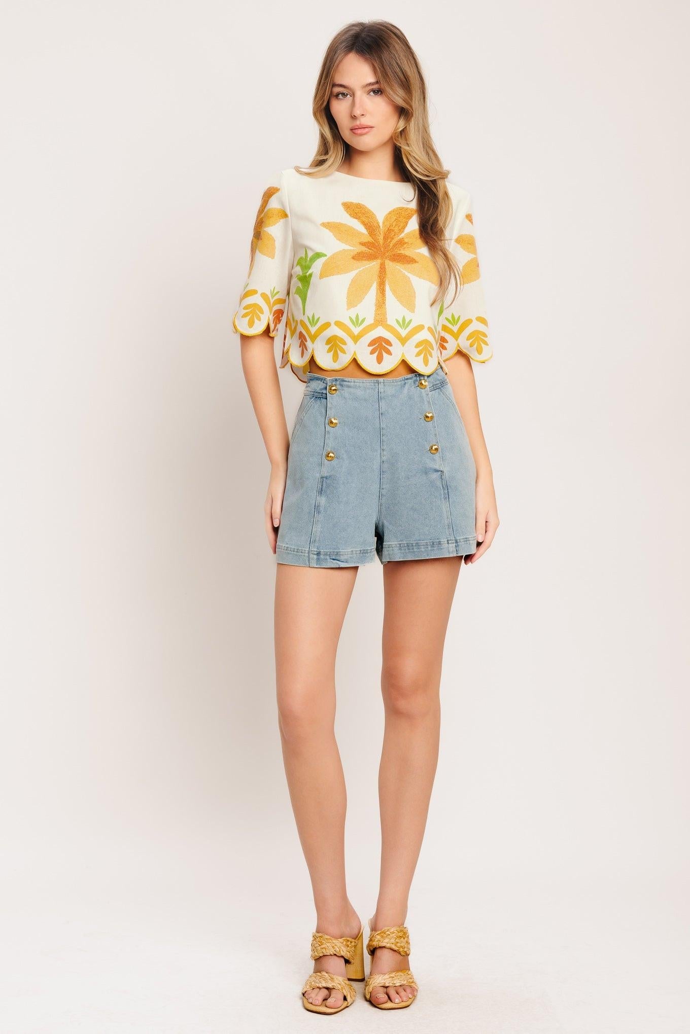 Island Woven Vacation Crop Top