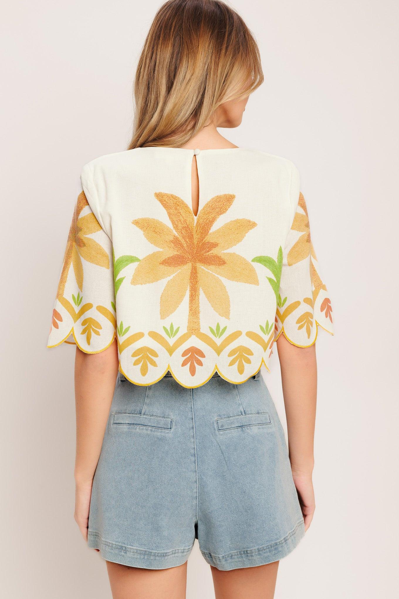 Island Woven Vacation Crop Top