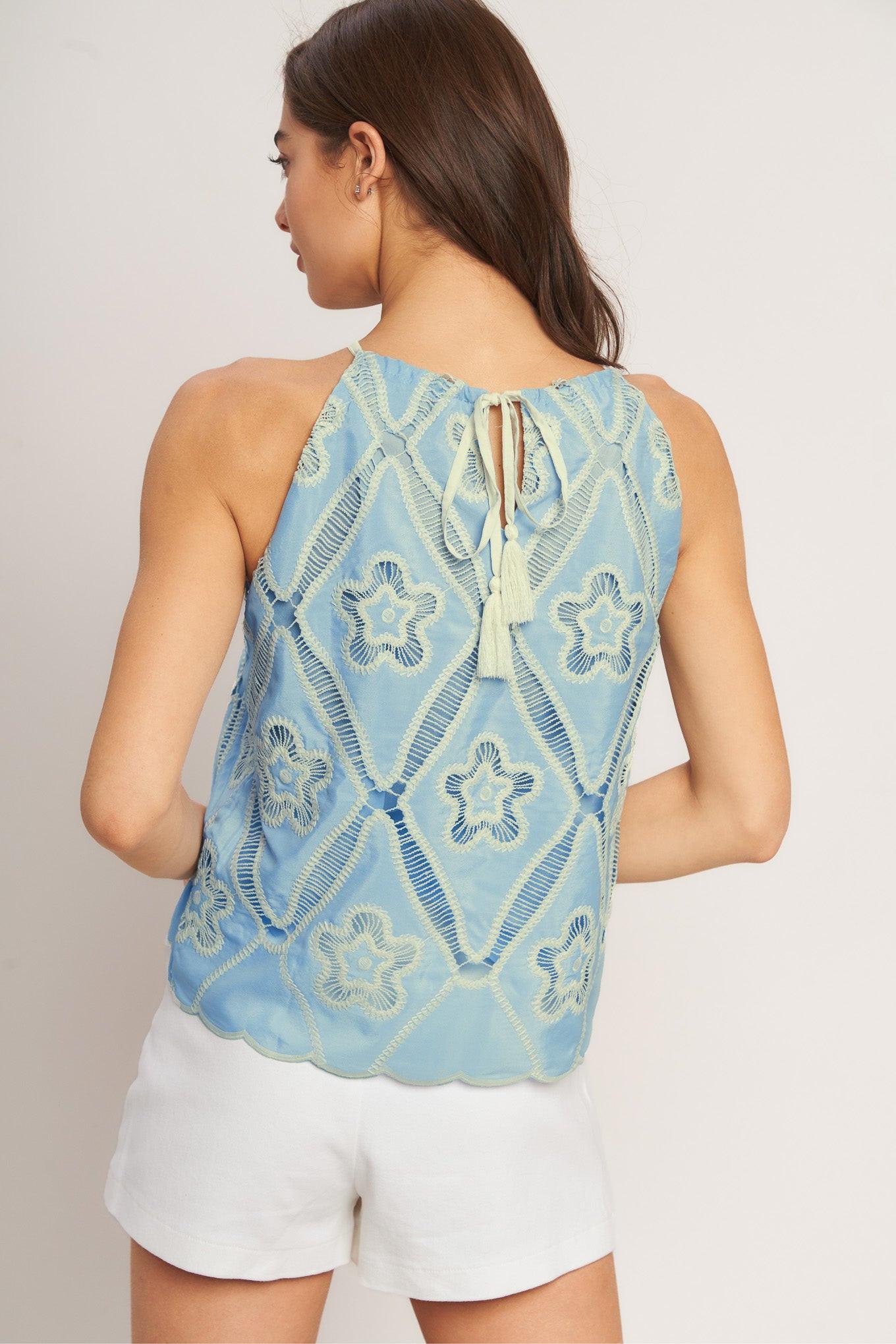 Sky Lace Halter Top