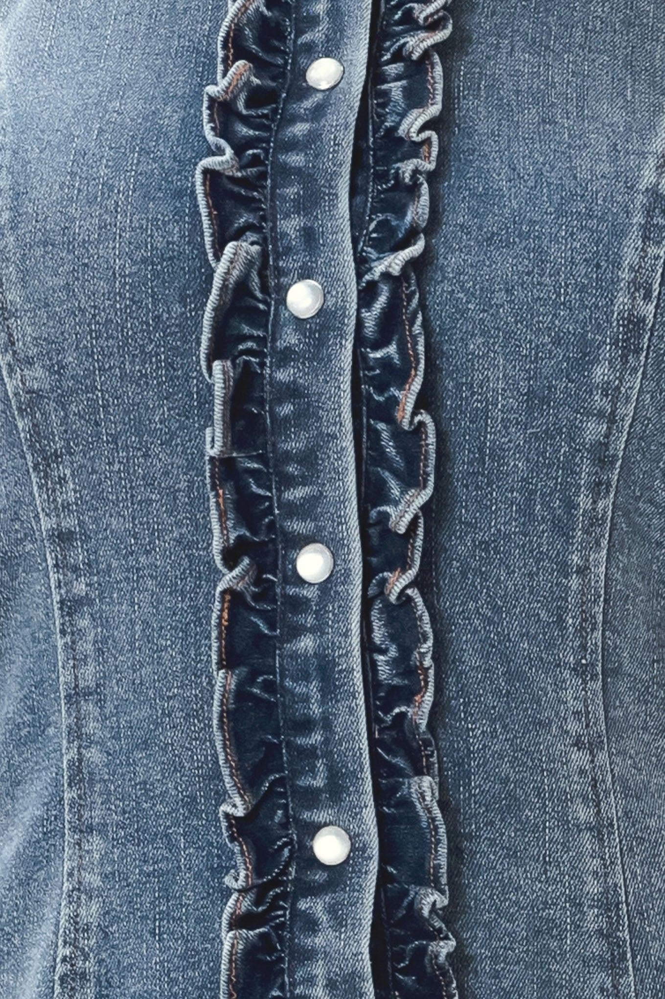 Indigo Collared Denim Top