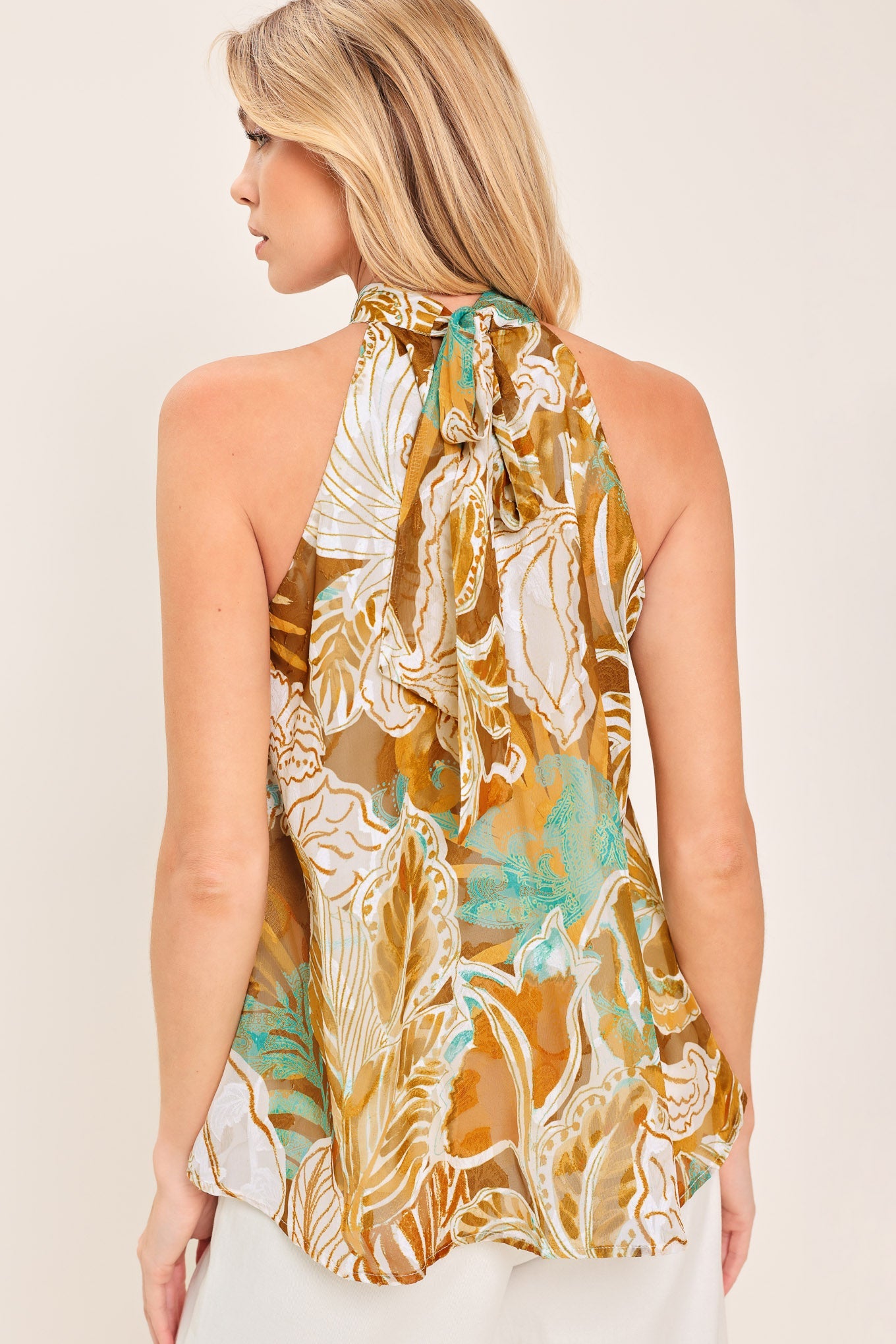 Golden Elegant JACQUARD Top